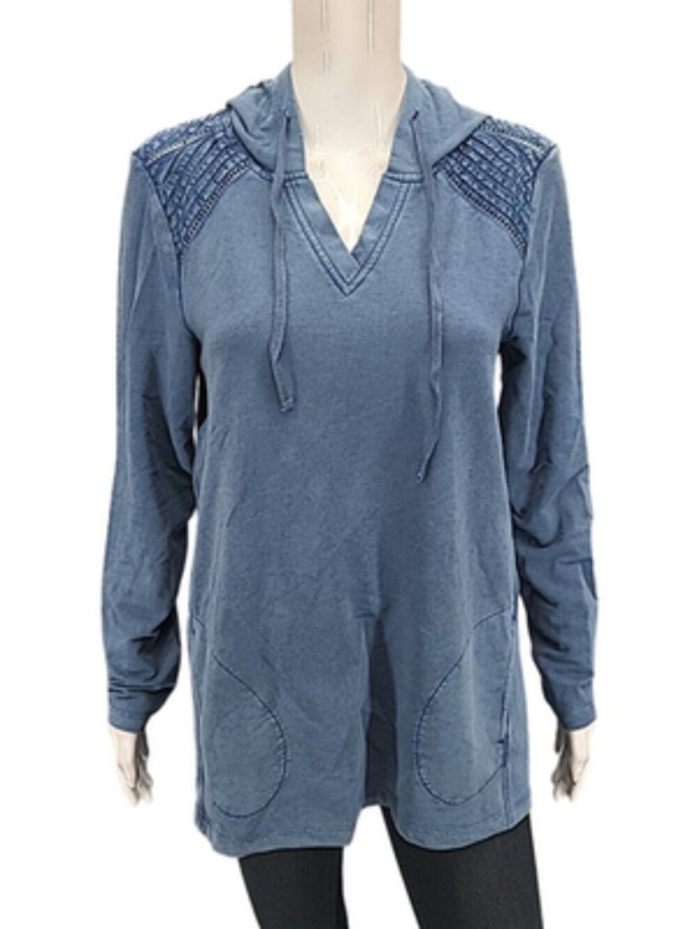 Logo Life By Lori Goldstein Womens Blue Hoodie